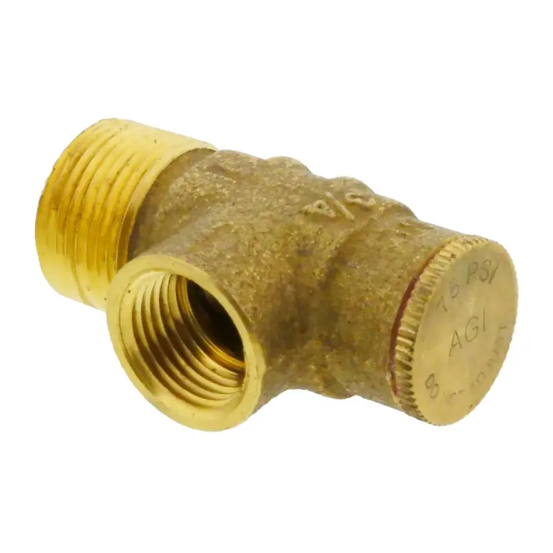 Lead-Free Pressure Relief Valve – 75 Psi, 3/4" Male Iron Pipe Thread 1