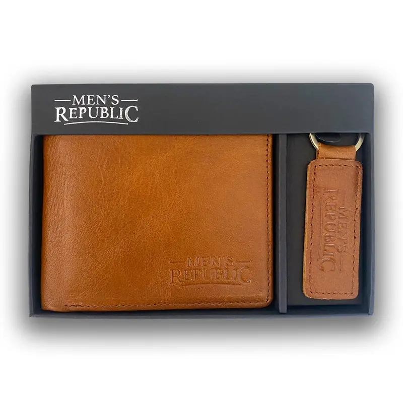 Leather Wallet And Matching Keyring Set – Brown Gift Bundle For Mom’S Day 1