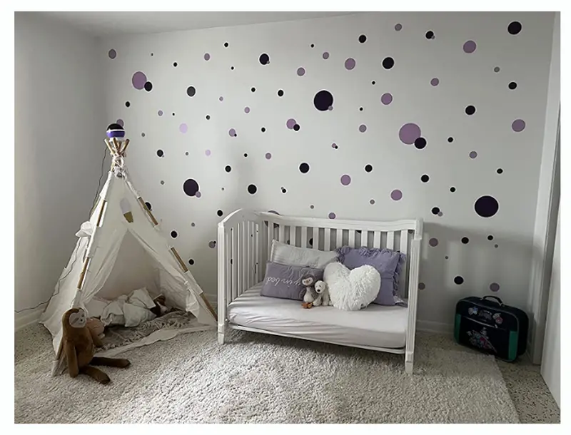 Lilac, Lavender, And Violet Dot Wall Decals – Soft Purple Palette 1