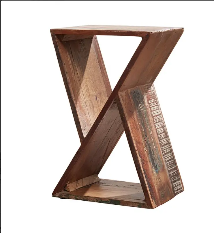 Lily Geometric Accent Table In Natural Finish 1