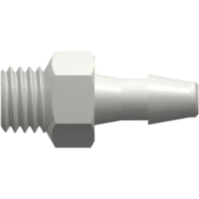 Linktech 1/4-28 Unf Threaded Barb Fitting – 5/16 Inch Hex, 1/8 Inch Id Tubing, White Nylon 1