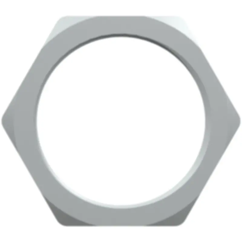 Linktech Xqc Series Nickel-Plated Brass Panel-Mount Nut, 11/16-24 Unef Thread 1