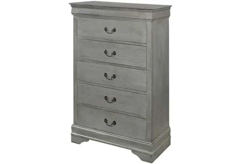 Louis Philippe Chest – Soft Grey Finish 1