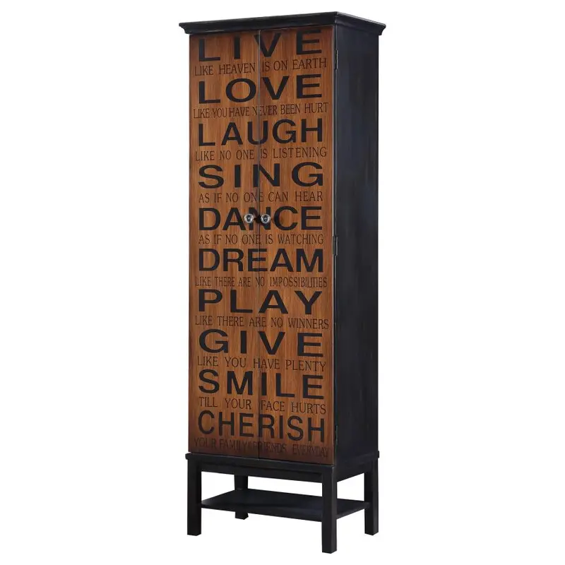 Lovegood Rich Brown & Black 2-Door Accent Cabinet 1
