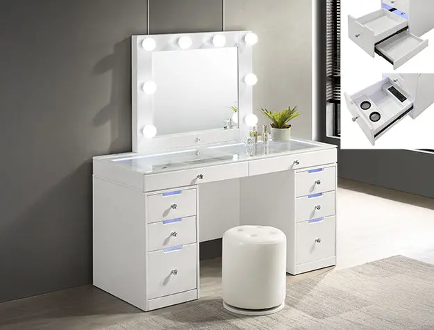 Luxo Vanity Set – B4852Whset Modern Makeup Station 1