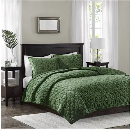 Madison Park Faux Velvet Reversible Coverlet Set – 100% Polyester 1