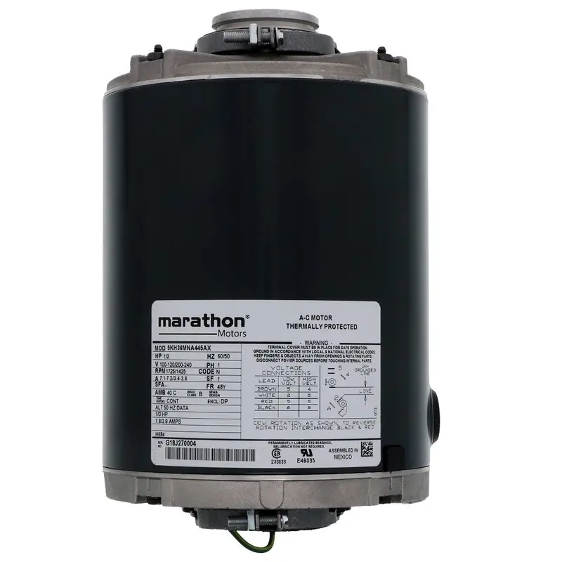 Marathon 871 Nema 48Yz Frame Motor For Ro Systems & Carbonators — 1/2 Hp, Dual Voltage (100–120V / 230V Ac) 1