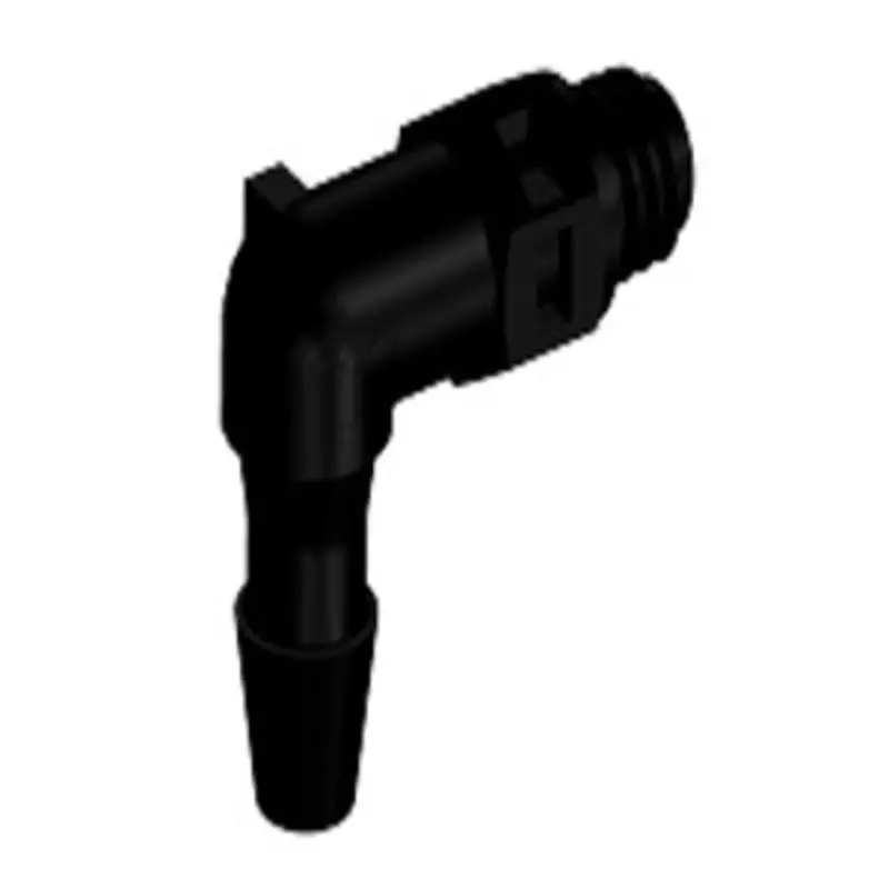 Me431 Black Nylon Elbow Fitting – 10-32 Thread X 1/8" Hose Barb 1