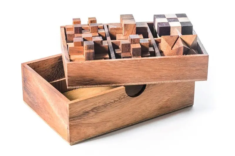 Mechanical Puzzle Bundle – 6 Challenging Wooden Brainteasers In Gift Packaging 1
