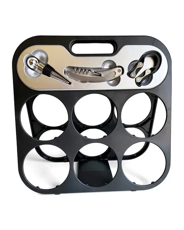 Men'S Republic 6-Bottle Wine Rack + 3 Tools – Mother'S Day Gift Option 1