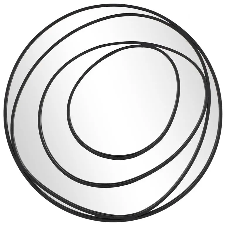 Minimalist Black Metal Abstract Wall Mirror 1