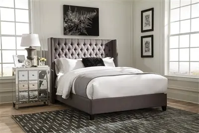 Minimalist Grey Full-Size Bed Frame 1