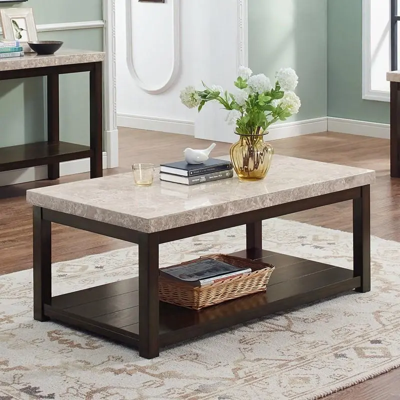 Modern Marble Accent Table – Sleek Round Design With Polished Natural Stone Top 1