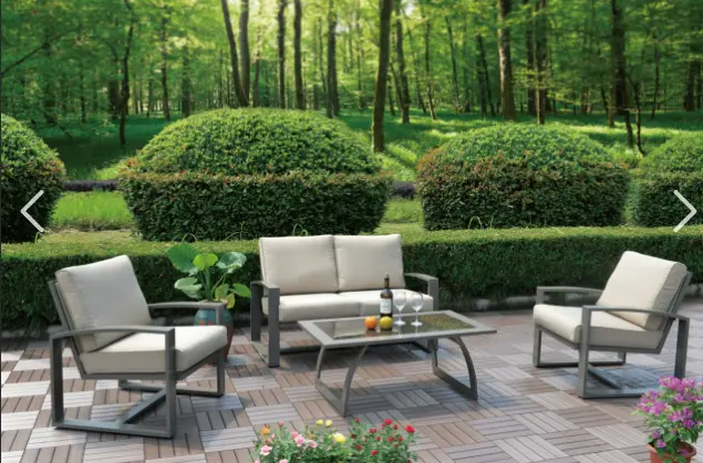 Moldova 4-Piece Upholstered Seating Set With Tan Fabric Cushions 1