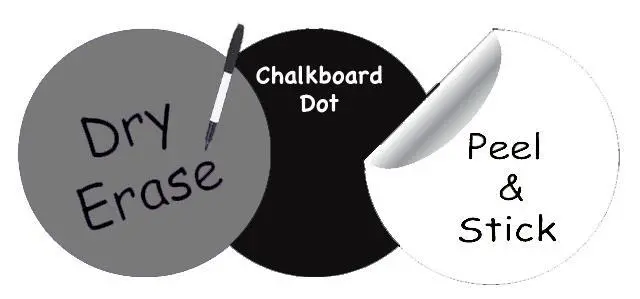 Monochrome Dry-Erase Dot Wall Decals In Black, Gray, And White 1