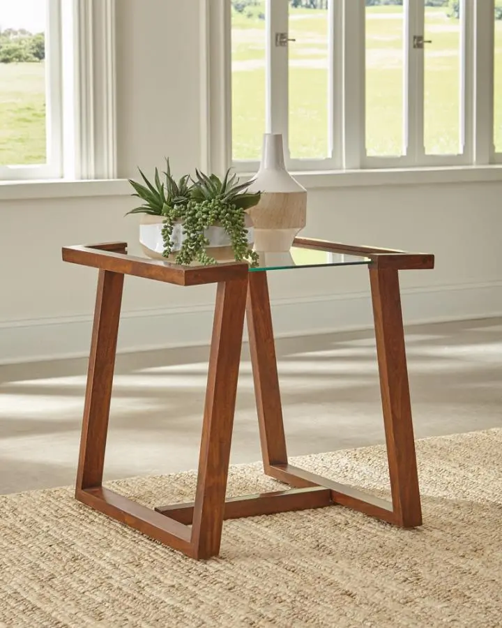 Monrovia Cinnamon-Tone Square End Table 1
