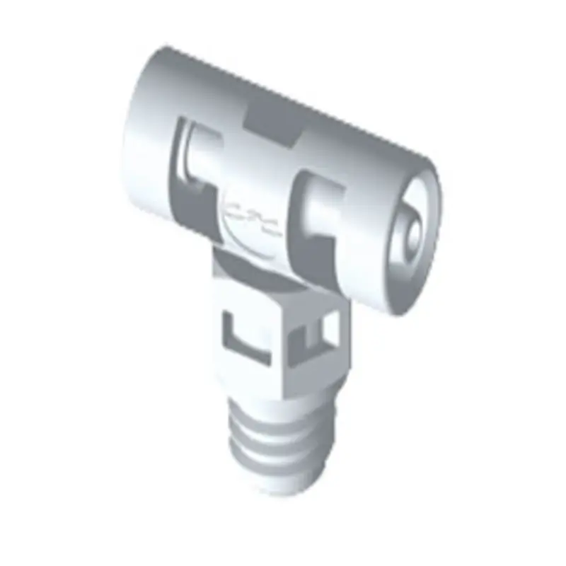 Mt270 Natural Pvdf Tee – Tapered 10-32 X Dual 1/16" Hose Barbs 1
