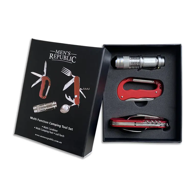 Multi-Function Camping Tool Kit With Integrated Led Torch – Compact Outdoor Essential 1