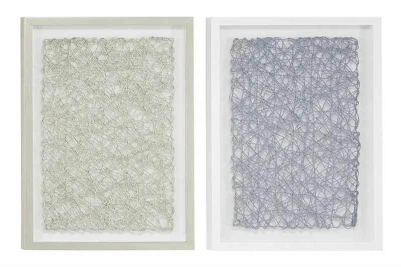 Multicolored Abstract String Art In Shadow Box Frame 1
