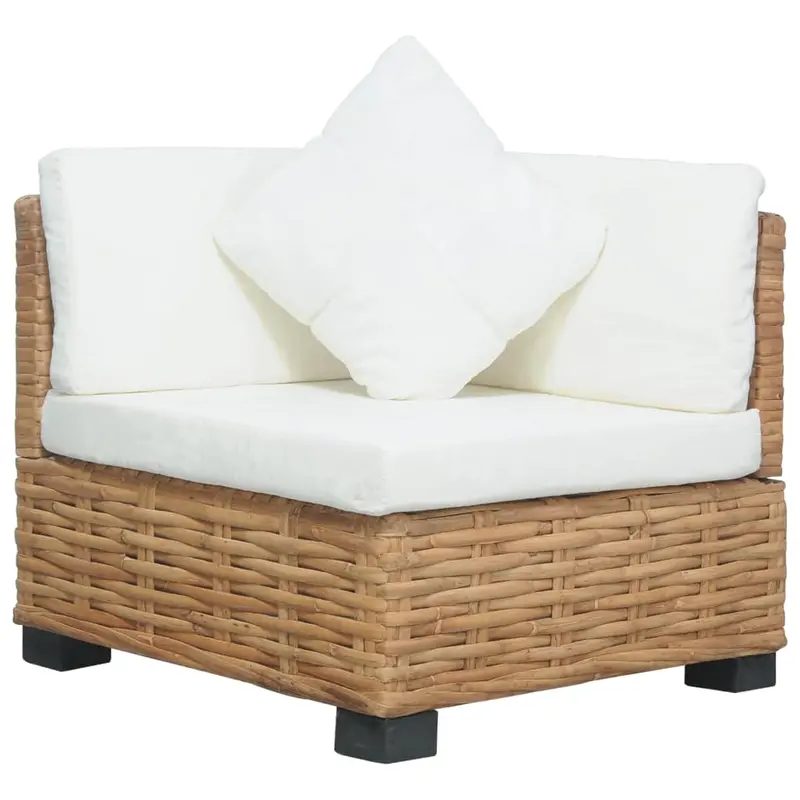 Natural Rattan Corner Sofa With Removable Cushions 1