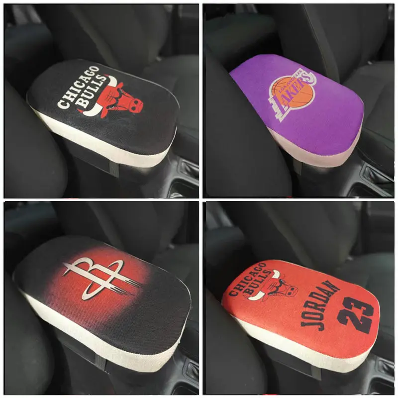 Nba-Branded Car Armrest Box Pad Cover – Cushioned Protector Mat 1