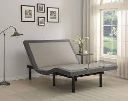 Negan Twin Xl Adjustable Bed Base In Sleek Grey And Matte Black Finish 1