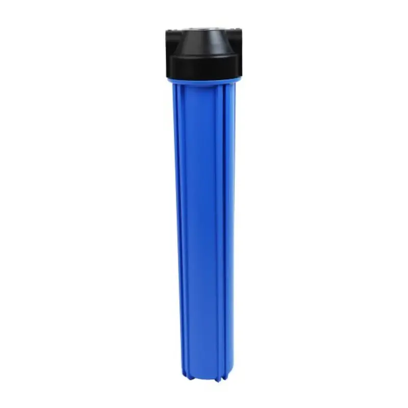 Neo-Pure 20-Inch Slimline Flat Cap Housing – Nsf-Certified, Black Cap/Blue Sump, 1/2" Port, No Pressure Relief Valve 1