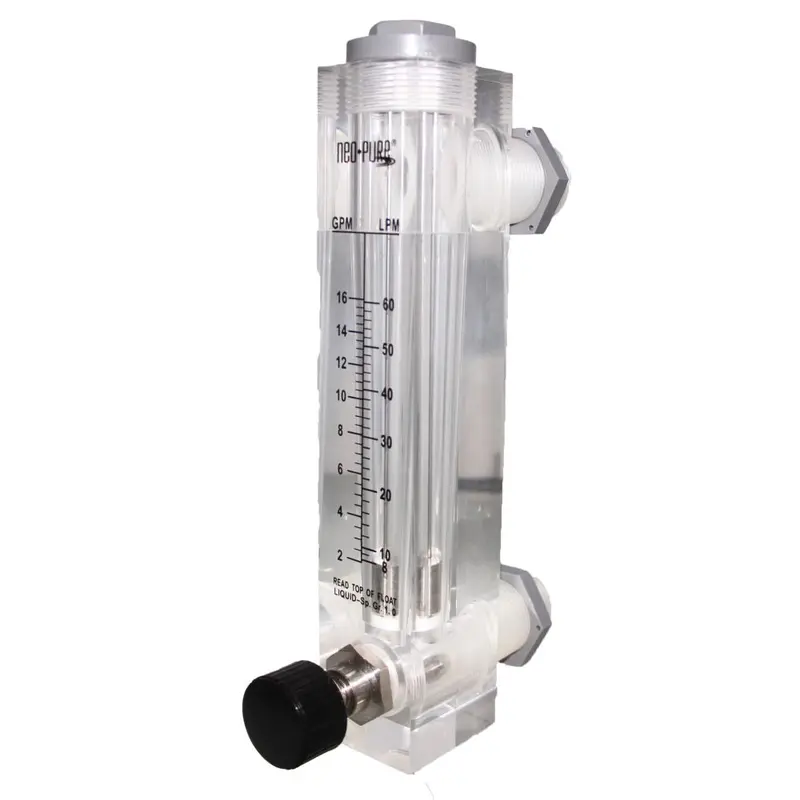 Neo-Pure Adjustable Panel-Mount Flow Meter: 2–16 Gpm, 1" Male Npt 1