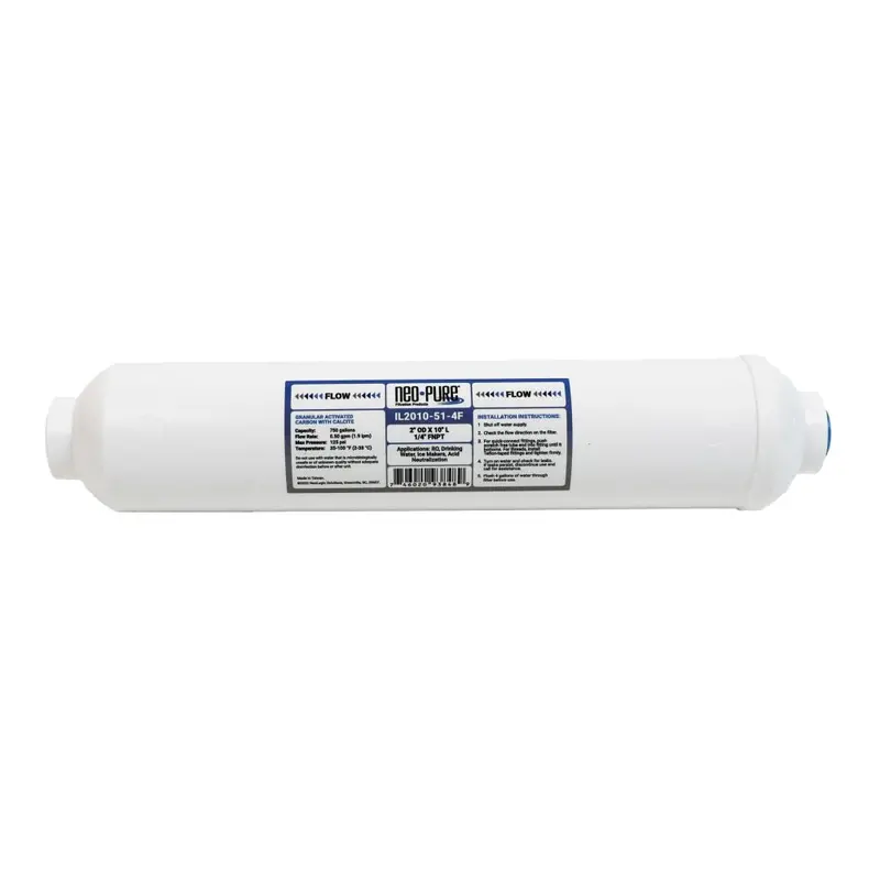 Neo-Pure Il2010-51-4F Inline Dual-Media Filter – Calcite + Coconut Shell Gac, 10" X 2.25", Female Pipe Thread 1