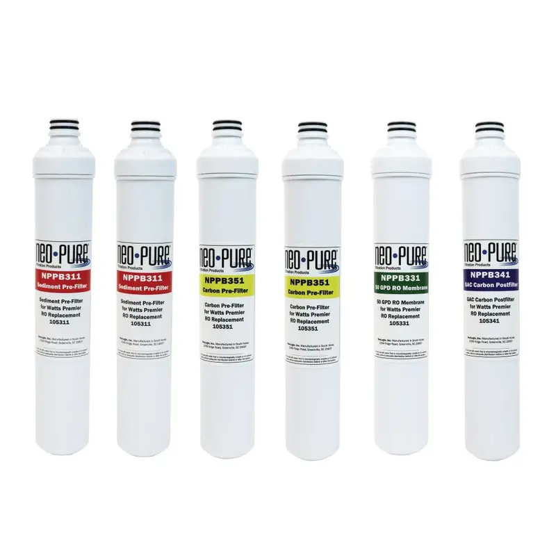 Neo-Pure Ro Pure Plus Voc 6-Pack Replacement Filter Kit For Watts Premier Wp531161 1