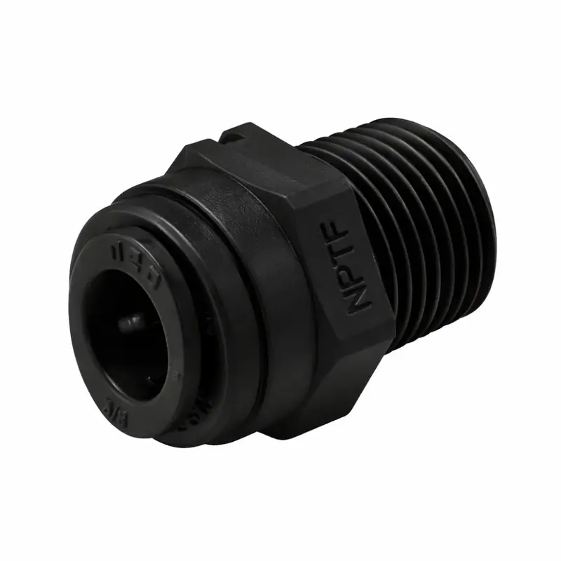 Neofit Acetal Black Male Push-To-Connect Fitting For 3/8" Tubing To 3/8" Bspt Thread 1