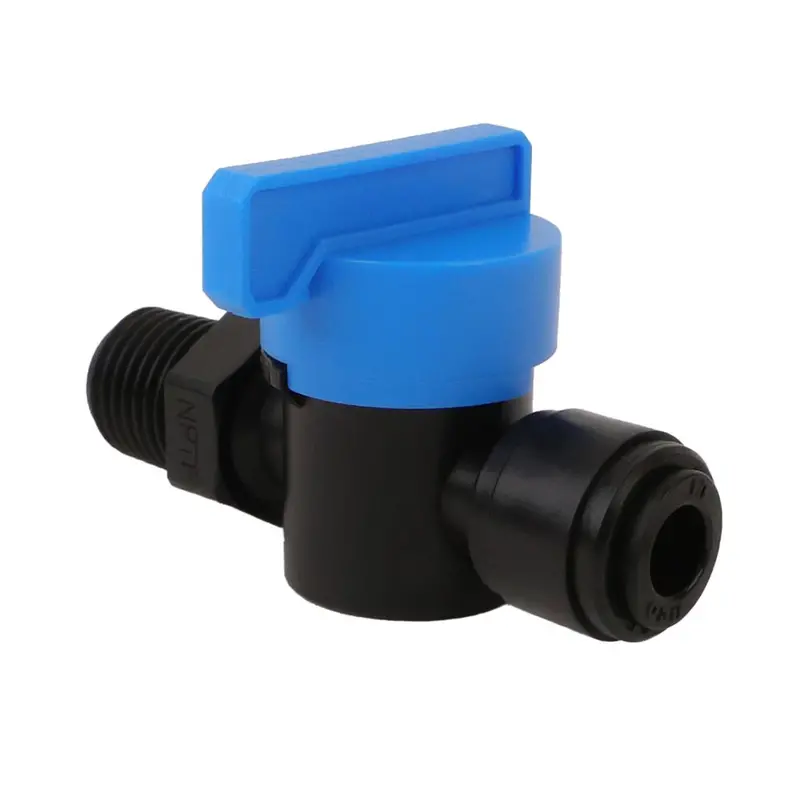 Neofit Acetal Black Shut-Off Valve – Male Thread, 3/8 Inch Od × 3/8 Inch Nptf 1