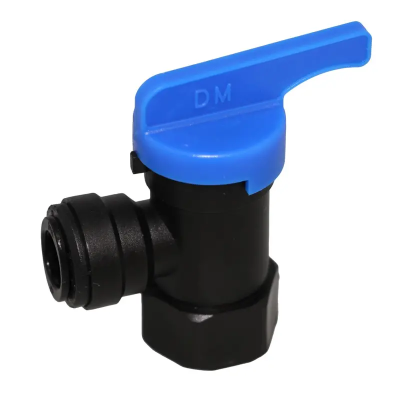 Neofit Acetal Black Tank Valve With Female Elbow – 1/4 Inch Fpt × 1/2 Inch Tube 1