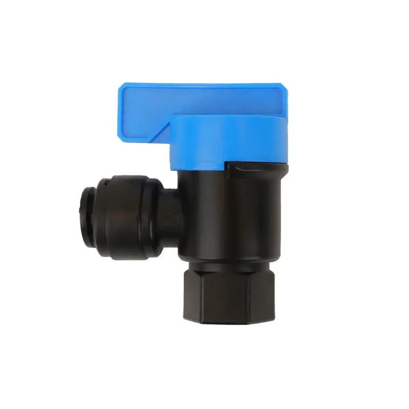 Neofit Acetal Black Tank Valve With Female Elbow – 1/4 Inch Fpt × 3/8 Inch Tube 1