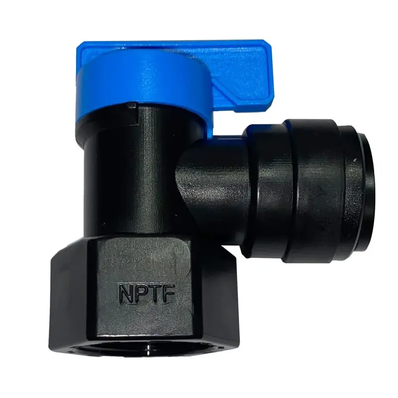 Neofit Acetal Black Tank Valve With Female Elbow – 3/4 Inch Fpt × 5/8 Inch Tube 1