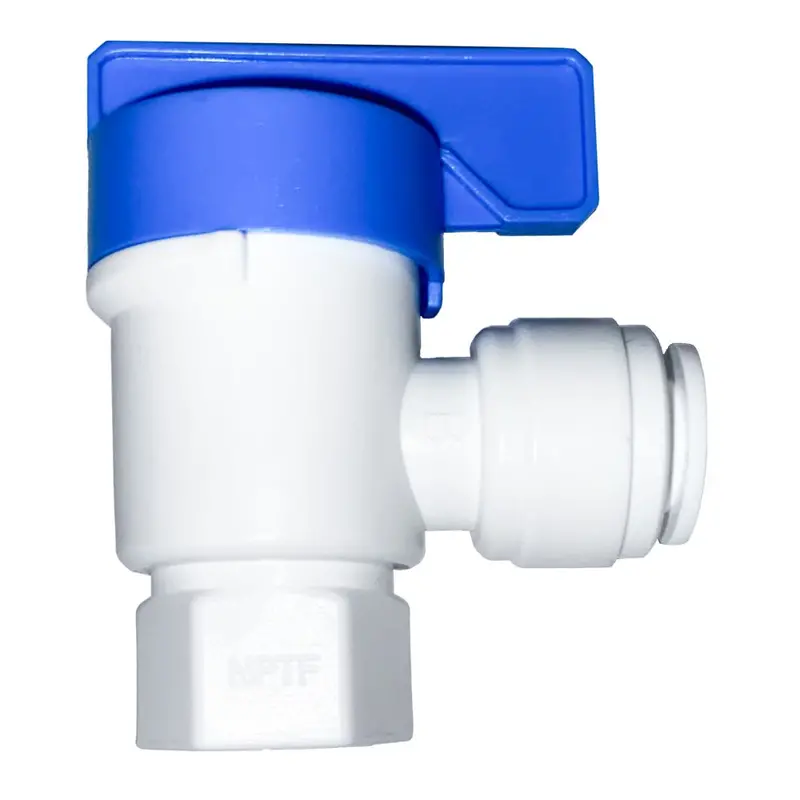 Neofit Acetal White Tank Valve With Female Elbow – 1/4 Inch Fpt × 3/8 Inch Tube 1