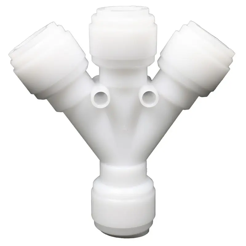 Neofit Acetal White Three-Way Tube Divider – Dual 1/2" Tube Ports 1