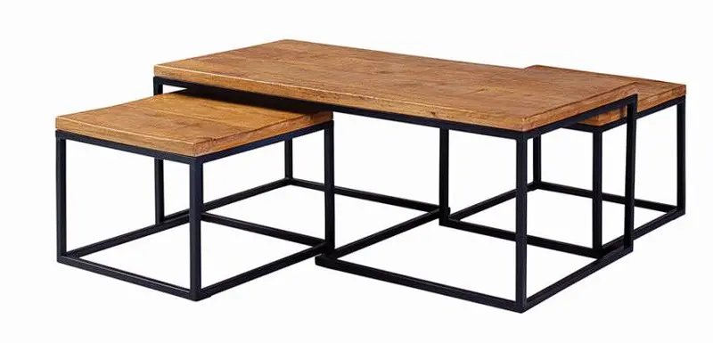 Nevaeh Natural Wood 3-Piece Occasional Table Set 1