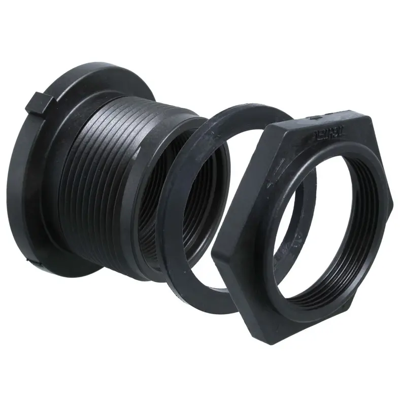 Norwesco 1" Double-Threaded Polypropylene Bulkhead Adapter 1