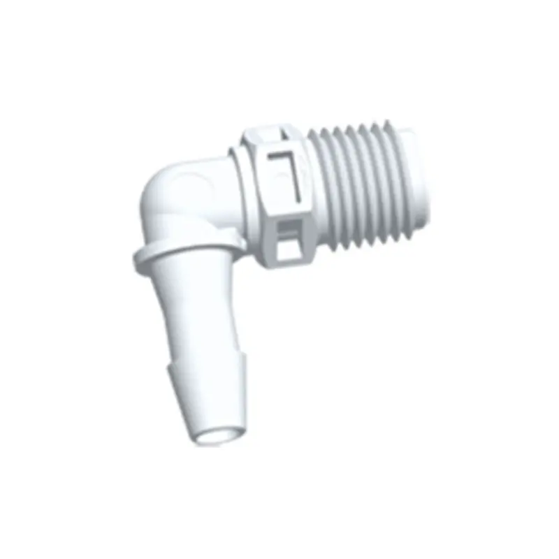 Nylon Elbow Fitting: 1/4" Npt Male × 1/4" Hose Barb 1
