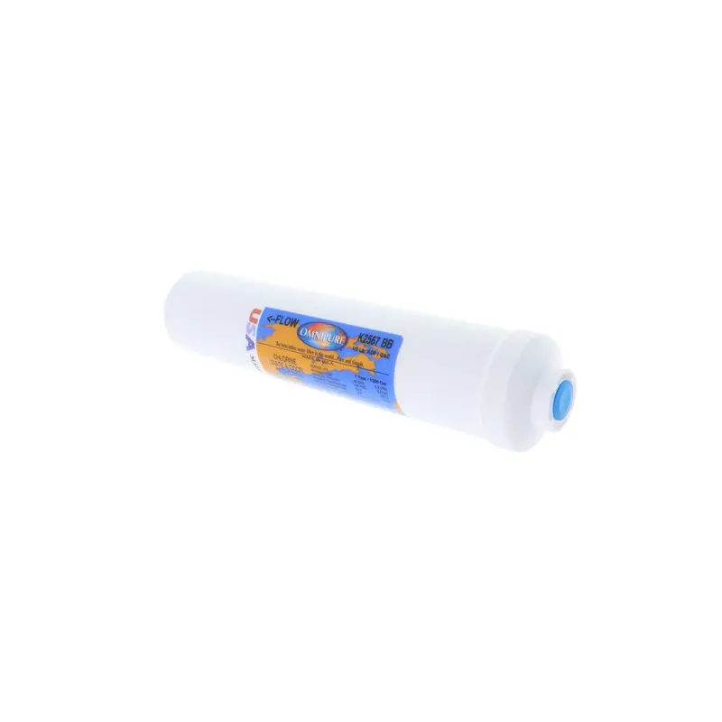 Omnipure K2567-Bb 10" X 2" Inline Filter: Gac + 0.5 Lb Kdf-55, 1/4" Fpt 1