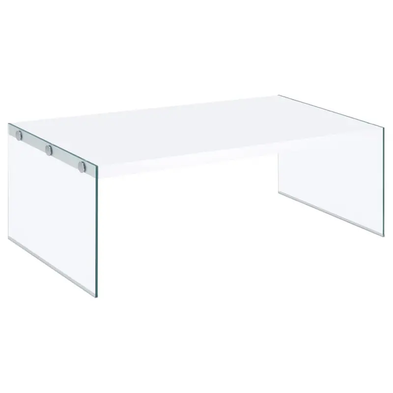 Opal White High-Gloss Coffee Table Set | Sleek Two-Piece Glossy Finish Living Room Collection 1