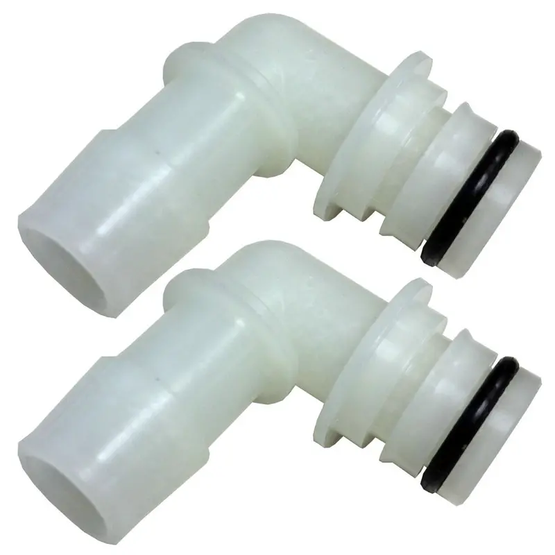 Pair Of 3/4-Inch Quad-Port 90° Elbow Fittings With 5/8-Inch Id Hose Barb 1