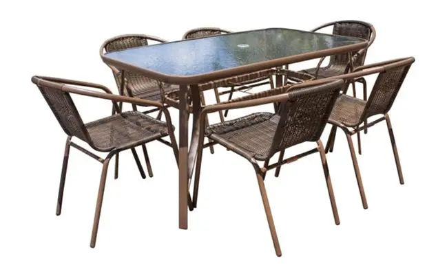 Panama Jack Café 7-Piece Premium Woven Outdoor Dining Collection 1