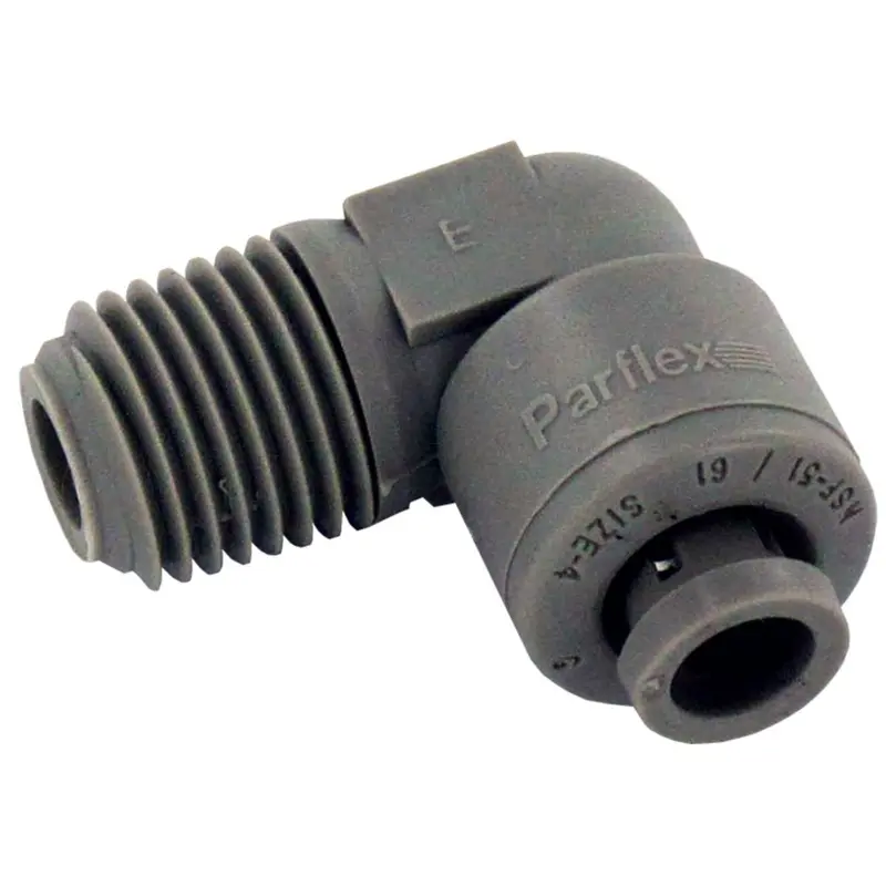 Parker A4Me4-Mg Acetal Male Elbow Fitting – 1/4" Quick-Connect To 1/4" Npt 1