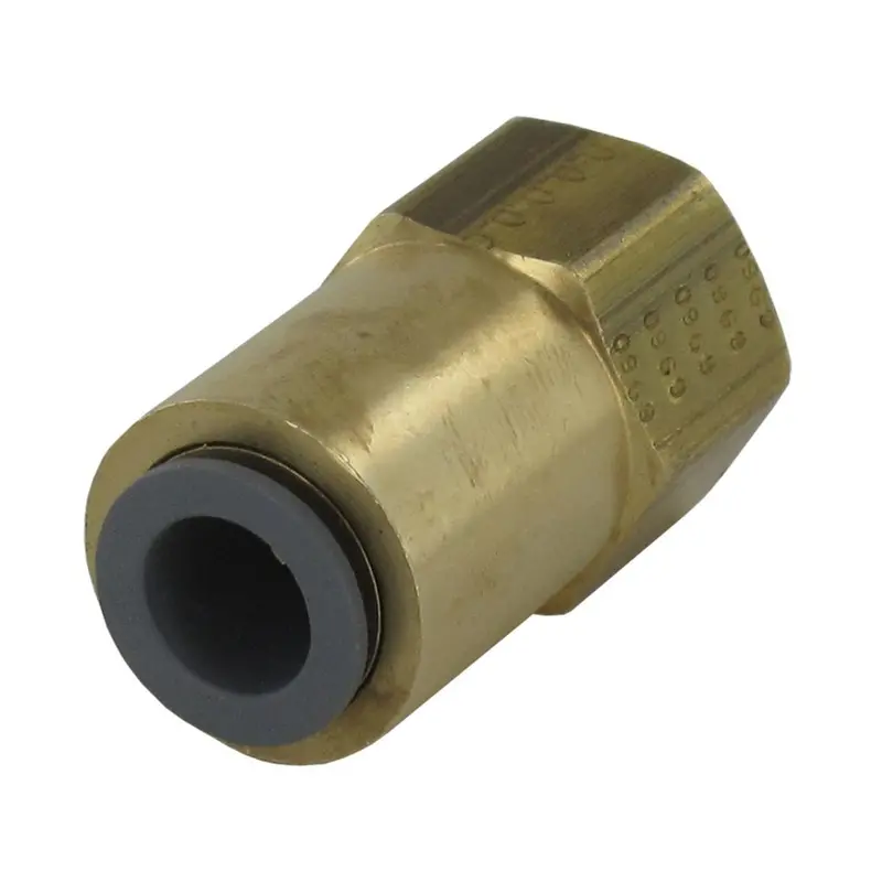 Parker Prestolok Lead-Free Brass Female Flare Fitting: 3/8" Quick-Connect × 3/8" Female Flare 1