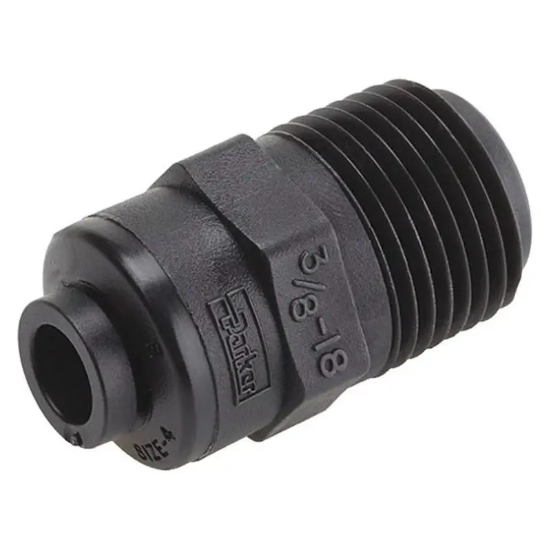 Parker Trueseal Push-To-Connect Male Connector: 3/8" Od To 3/8" Od – Fb6Mc6-Hblk 1