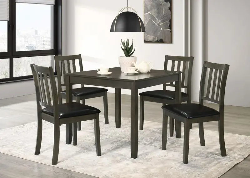 Parkwood 5-Piece Square Dining Set In Charcoal 1
