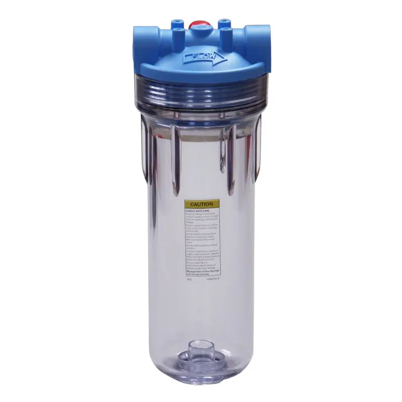 Pentek 10-Inch 3G Slim-Line Filter Housing – Blue Sump With Clear Cap, Pressure Relief, 1/2" Fpt 1