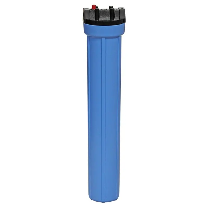 Pentek 20-Inch Slim-Line Filter Housing – Black/Blue With Pressure Relief, 1/2" Fpt 1